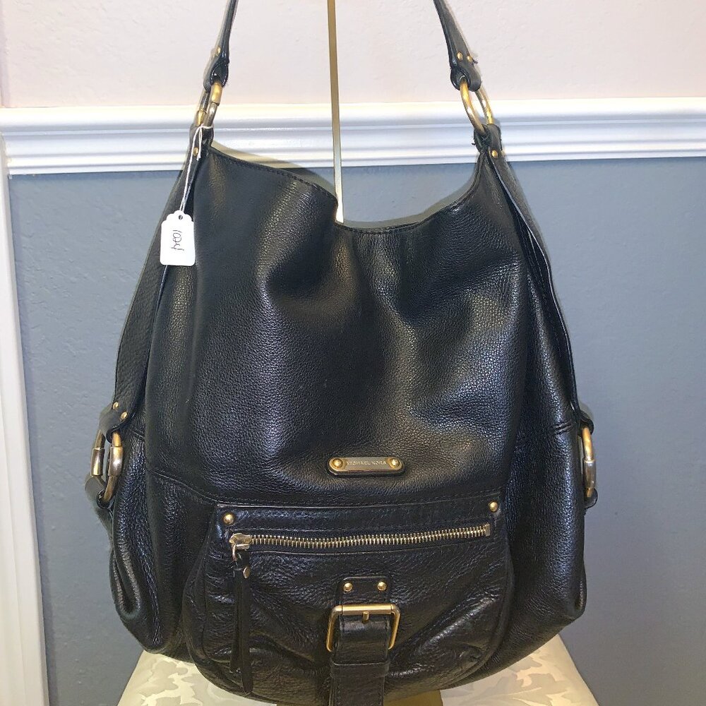 Michael Kors Leather Hobo Bag- Black